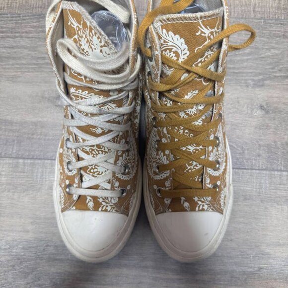 Converse Paisley Golden Canvas Platform High Top Sneaker Women's Size 8 - Picture 2 of 6